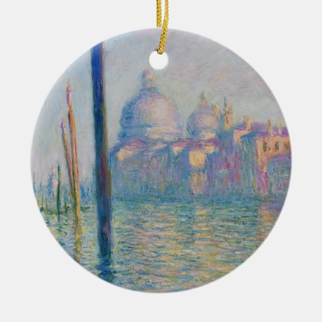 Grand Canal Monet Venedig Italien Classic Painting Julgransprydnad Keramik (Framsidan)