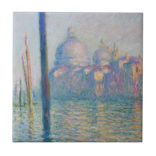 Grand Canal Monet Venedig Italien Klassisk Målning Kakelplatta