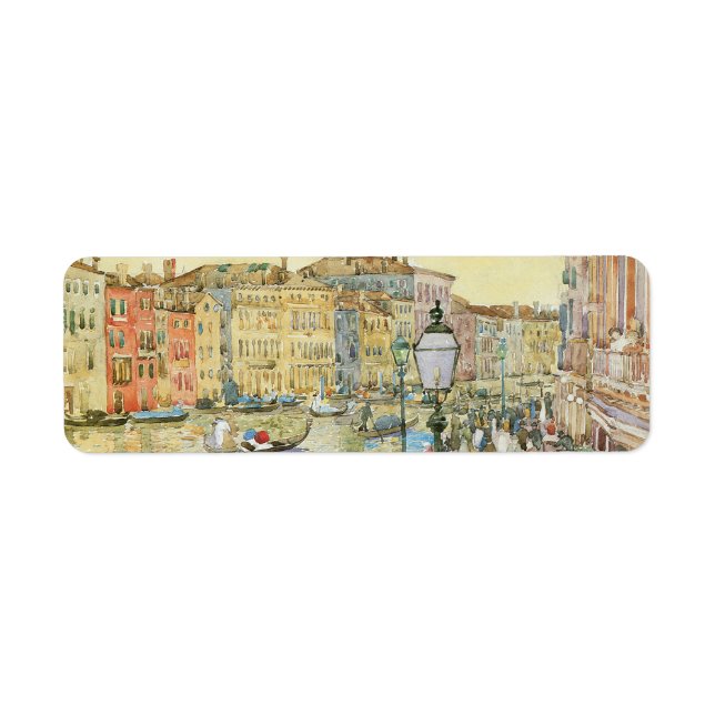 Grand Canal, Venedig av Maurice Prendergast Returadress Etikett (Framsidan)