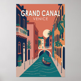 Grand Canal Venedig Resa Konst Vintage Poster
