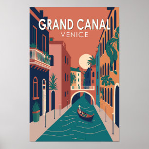 Grand Canal Venedig Resa Konst Vintage Poster