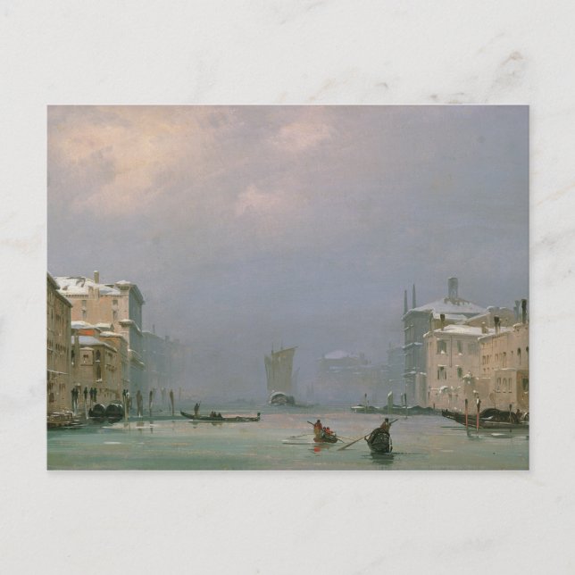 Grand Canal with Snö and Ice, 1849 Vykort (Framsida)