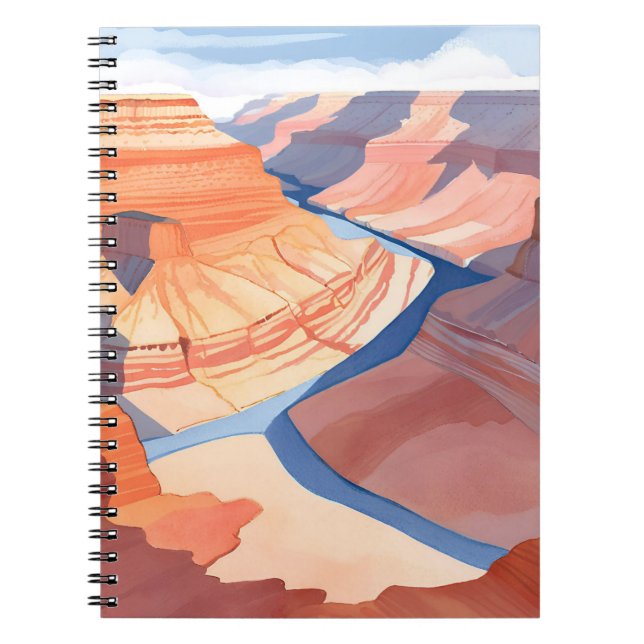 Grand Canyon | Akvarell Landskapsmålning Anteckningsbok (Framsidan)