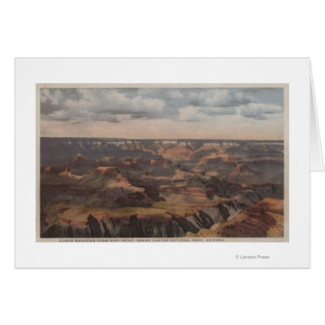 Grand Canyon, Arizona - Cloud Shadows från Hopi 2 Hälsningskort (Framsidan Horizontal)