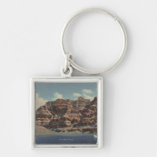 Grand Canyon Arizona - stenblockfördämningområd Fyrkantig Silverfärgad Nyckelring
