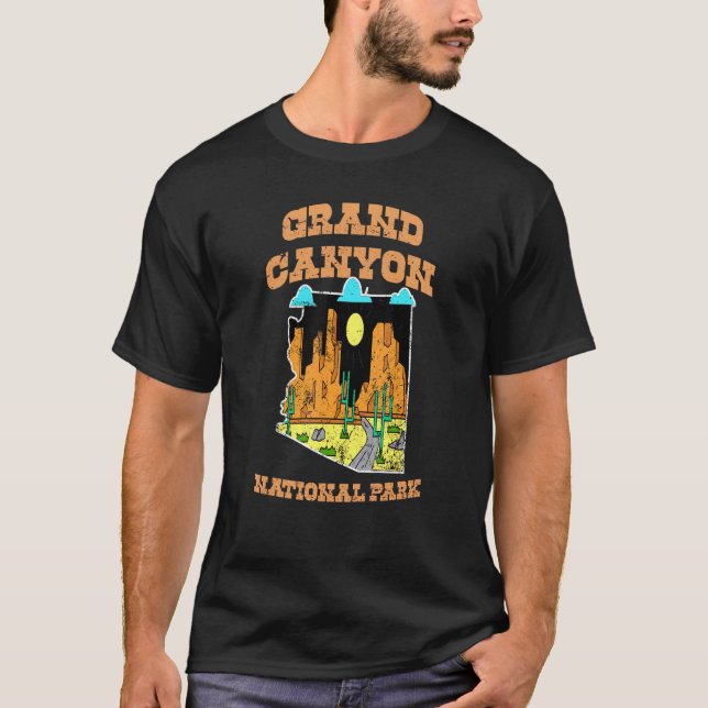 Grand Canyon Arizona Us National Park Travel Hikin T Shirt (Framsida)