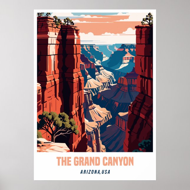 Grand Canyon, Arizona, USA Modern Illustration Poster (Framsidan)
