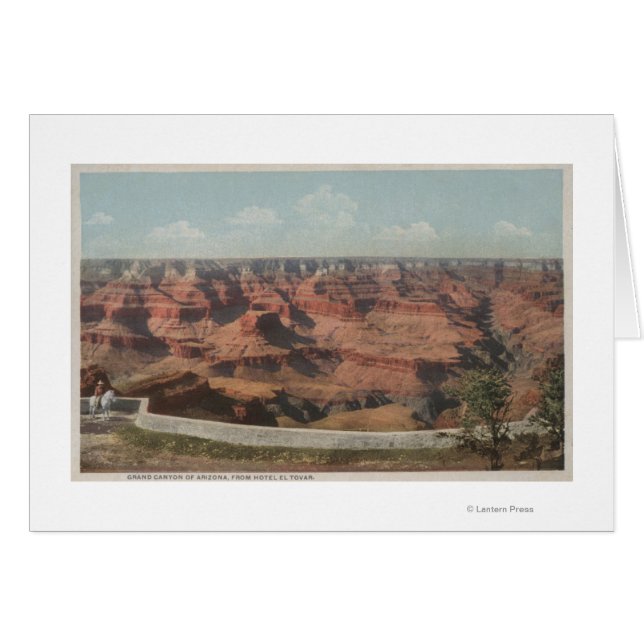 Grand Canyon, Arizona - Vy Canyon från Hote Hälsningskort (Framsidan Horizontal)