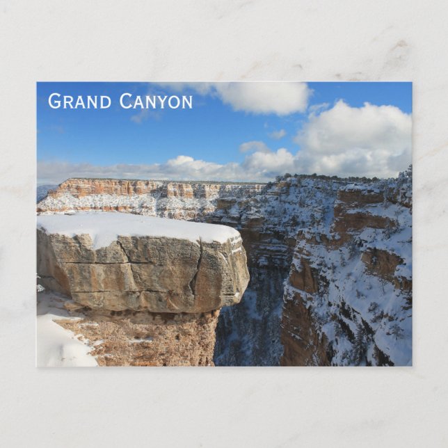 Grand Canyon Arizona Winter Travel Photo Vykort (Framsida)