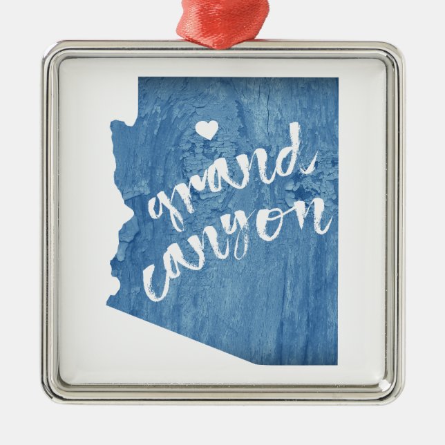 Grand Canyon Arizona Wood Grain Julgransprydnad Metall (Framsidan)