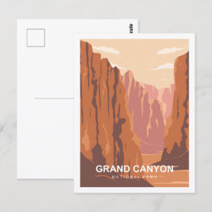 Grand Canyon Berömd Travel Ställe Illustration Vykort