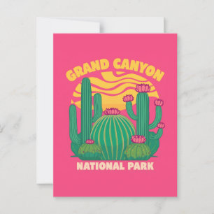 Grand Canyon Cactus Sunset Vykort