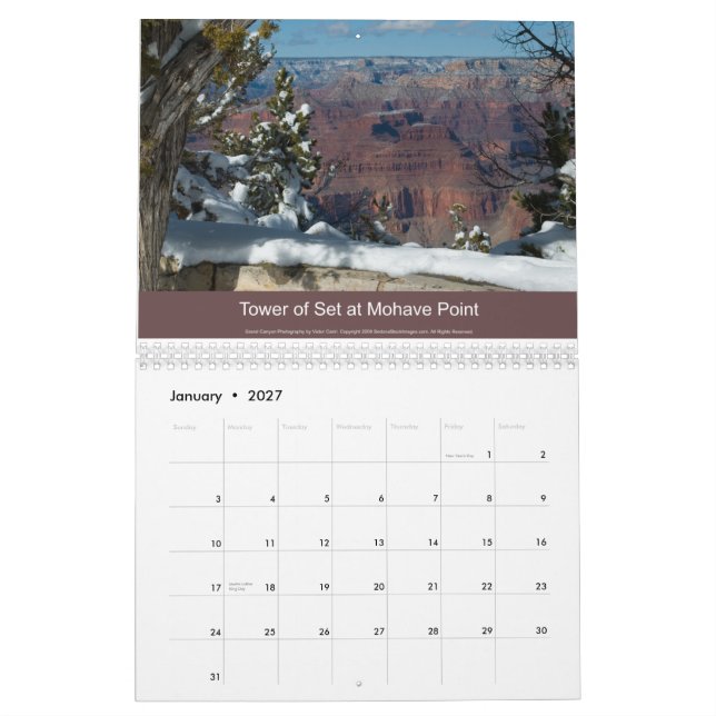 Grand Canyon för 2014 kalender (Jan 2027)
