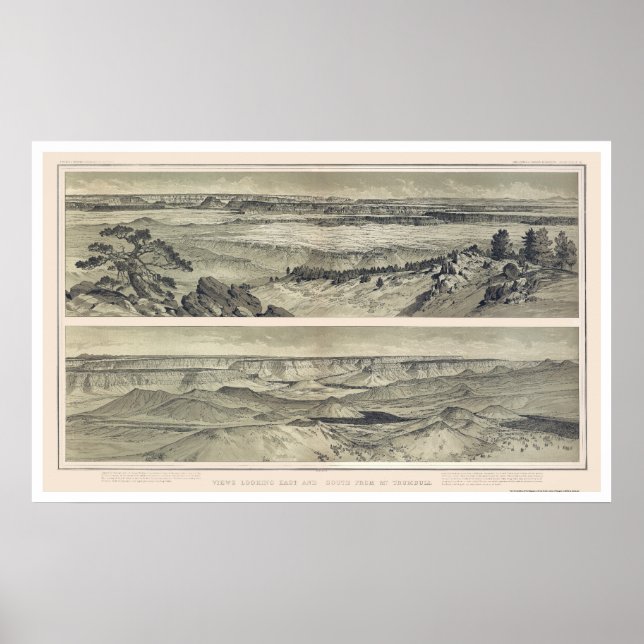 Grand Canyon från Mt. Trumbull Print 1882 Poster (Framsidan)