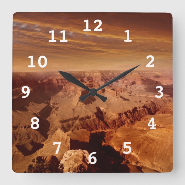 Grand Canyon Fyrkantig Klocka (Framsida)