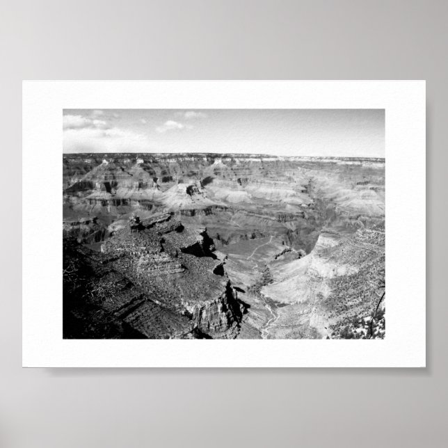 Grand Canyon Horizon Black and White Photography Poster (Framsidan)