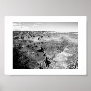 Grand Canyon Horizon Svart och Vitt Fotografi Poster