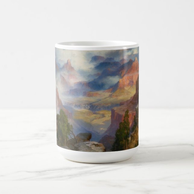 Grand Canyon i Mist (av Thomas Moran) Kaffemugg (Center)
