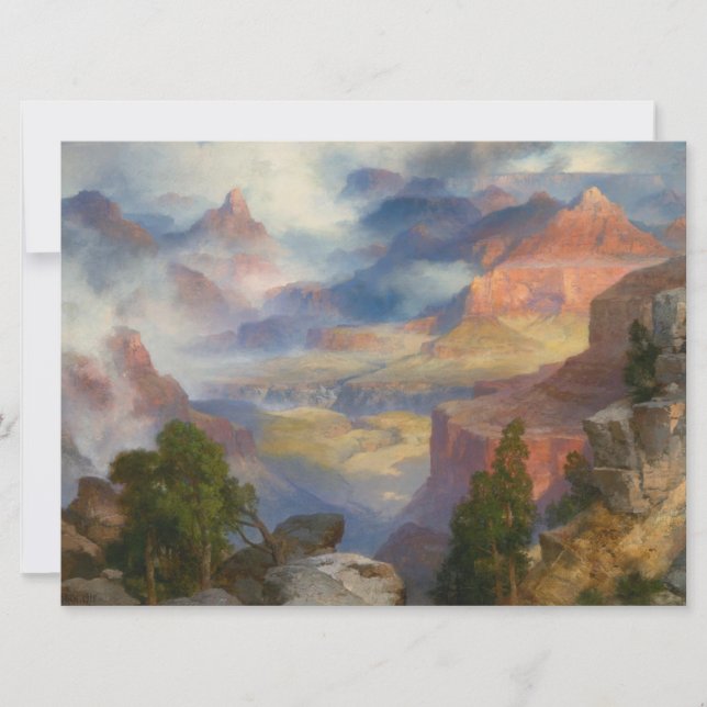 Grand Canyon i Mist (av Thomas Moran) Kort (Framsida)