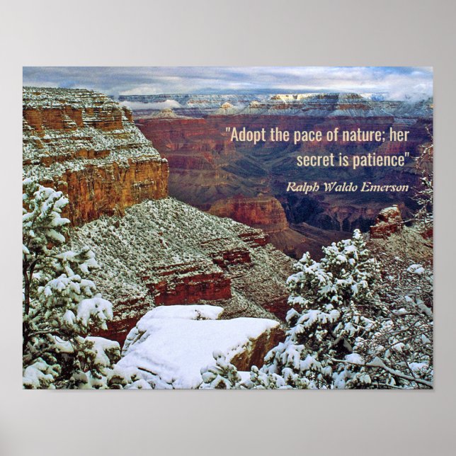 Grand Canyon in Winter with Emerson Quote Poster (Framsidan)