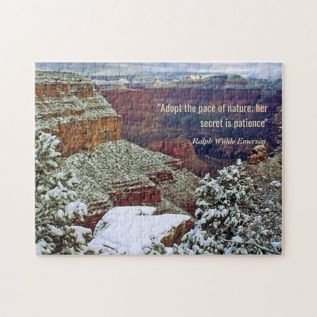 Grand Canyon in Winter with Emerson Quote Pussel (Horisontell)