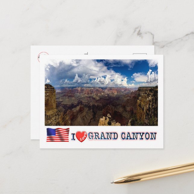 Grand Canyon - Jag älskar - USA - Vykort (Fram/Back In Situ)