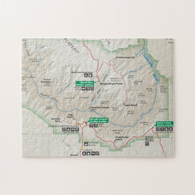Grand Canyon karta puzzle Pussel (Horisontell)