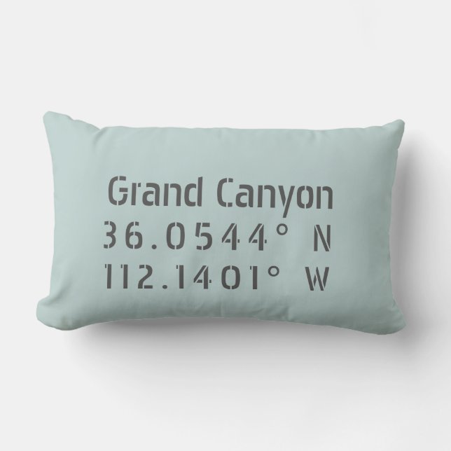Grand Canyon Latitude Longitud Lumbarkudde (Framsida)