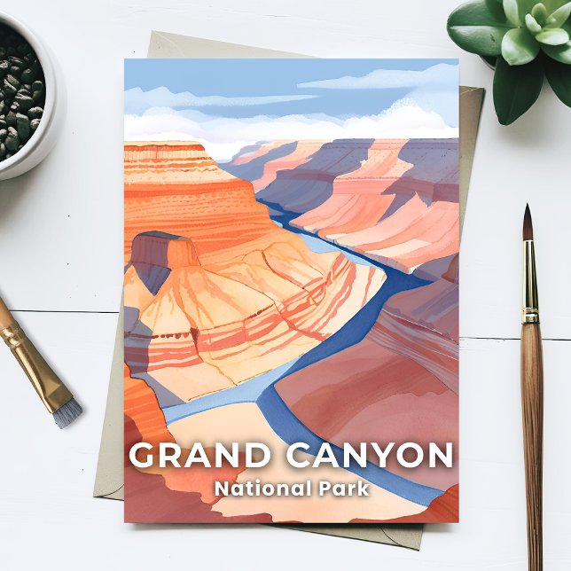 Grand Canyon National Park Akvarell Resa Vykort (Skapare uppladdad)