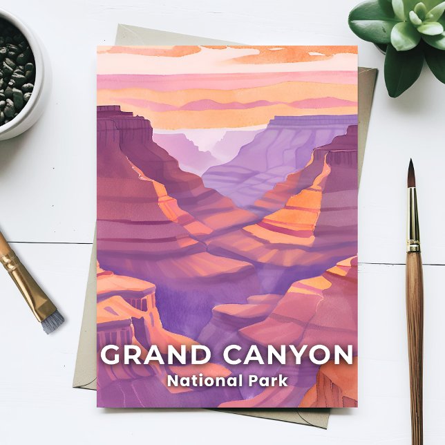 Grand Canyon National Park Akvarell Resa Vykort (Skapare uppladdad)