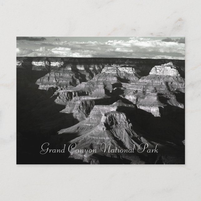 Grand Canyon National Park Black and White Post Vykort (Framsida)