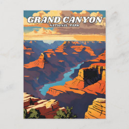Grand Canyon National Park illustration retro Clas Vykort