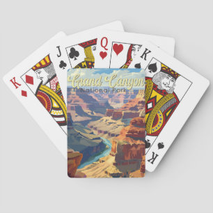 Grand Canyon National Park Illustration Travel Art Casinokort