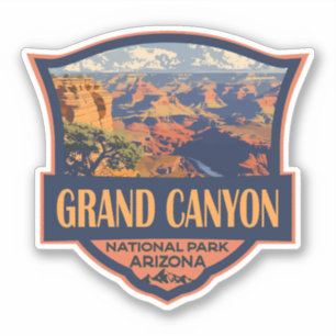 Grand Canyon National Park Illustration Travel Art Klistermärken