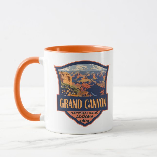 Grand Canyon National Park Illustration Travel Art Mugg (Vänster)