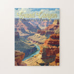 Grand Canyon National Park Illustration Travel Art Pussel<br><div class="desc">Stor Canyon-vektorteckningsdesign. Parken är hem för en stor del av storberget Canyon,  där dess lagrade band av rött sten avslöjar miljontals år av geologisk historia.</div>