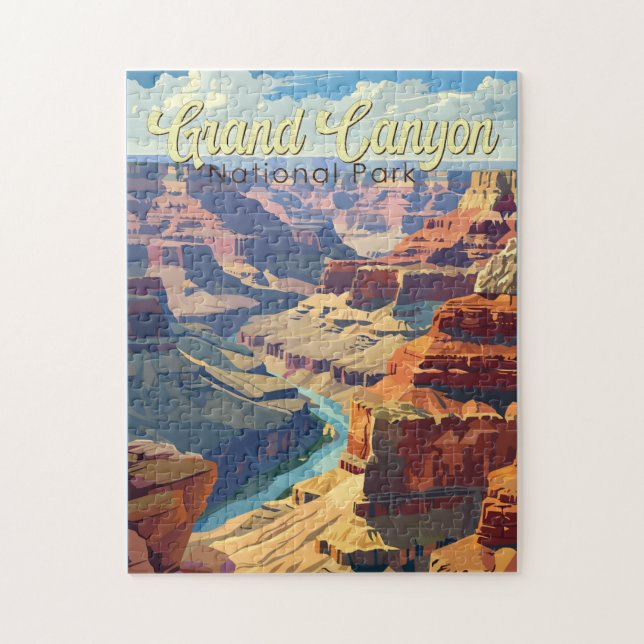 Grand Canyon National Park Illustration Travel Art Pussel (Vertikal)