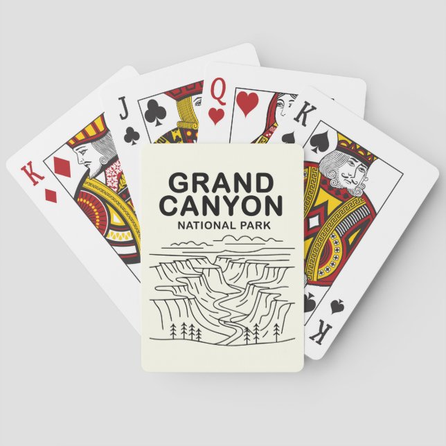 Grand Canyon National Park Line Art Casinokort (Baksidan)