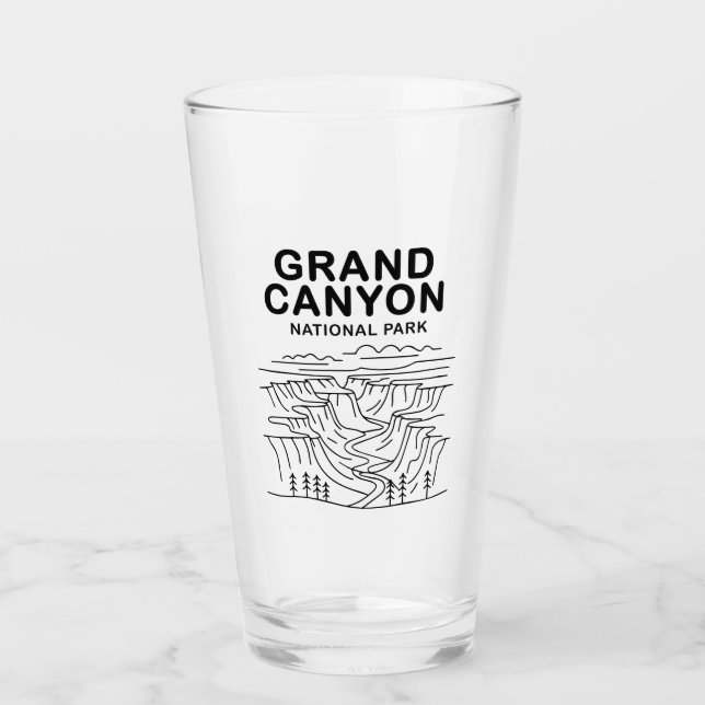 Grand Canyon National Park Line Art Glaskopp (Framsida)