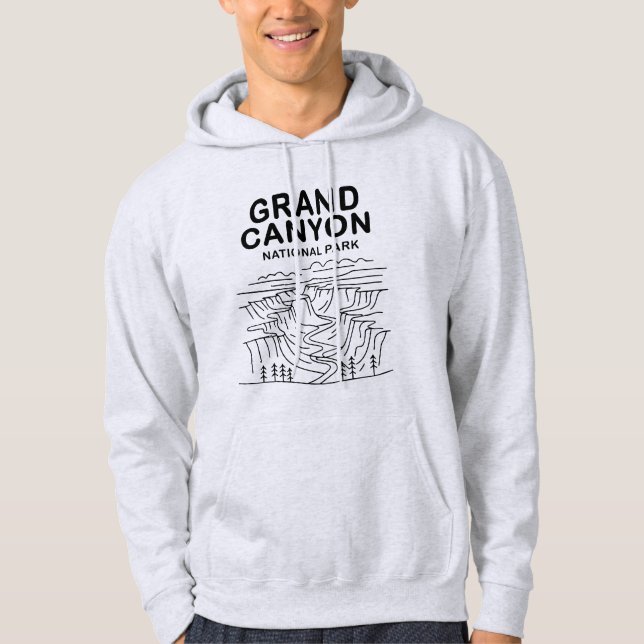 Grand Canyon National Park Line Art Hoodie (Framsida)