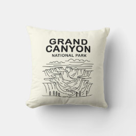 Grand Canyon National Park Line Art Kudde