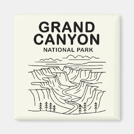 Grand Canyon National Park Line Art Magnet