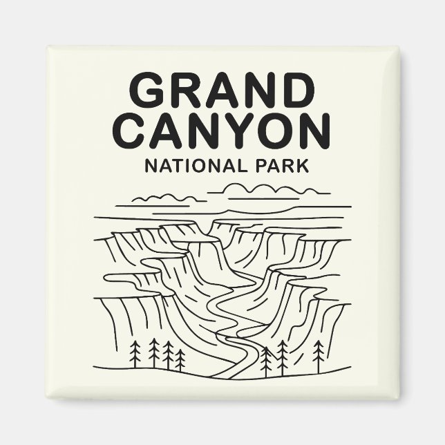 Grand Canyon National Park Line Art Magnet (Framsidan)