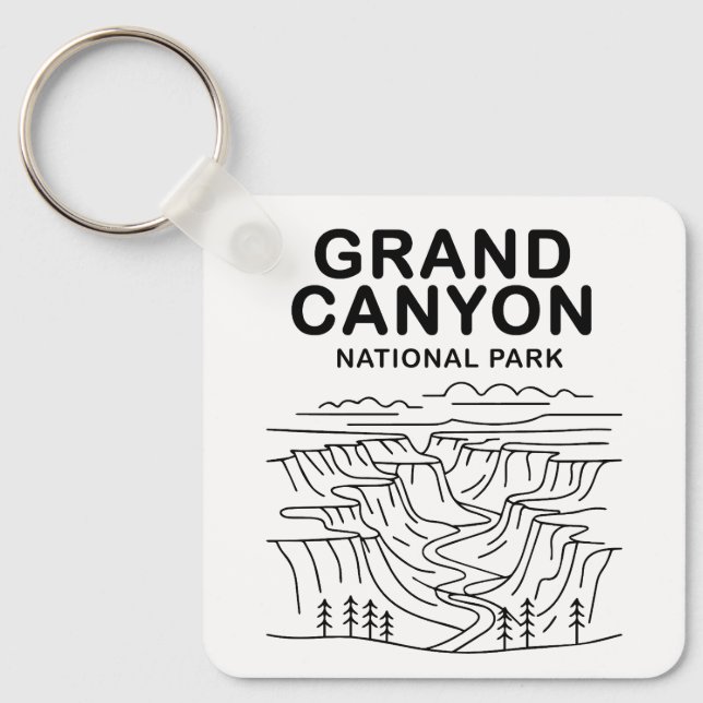 Grand Canyon National Park Line Art Nyckelring (Framsida)