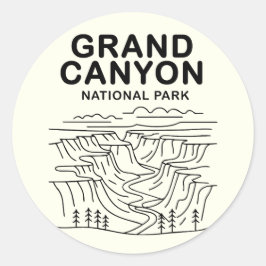 Grand Canyon National Park Line Art Runt Klistermärke