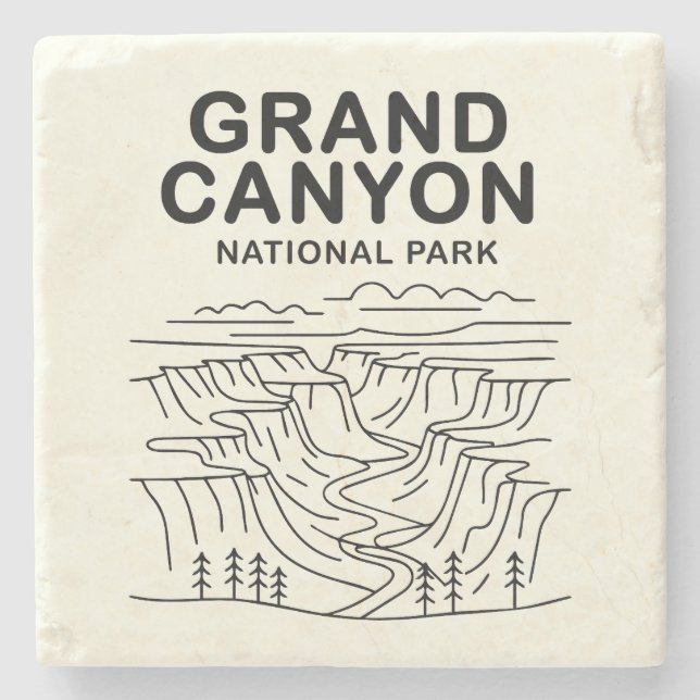 Grand Canyon National Park Line Art Stenunderlägg (Framsidan)