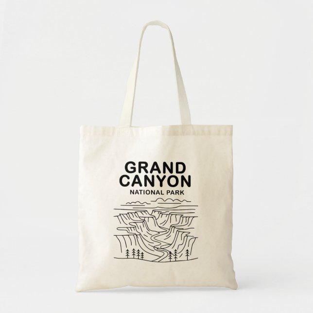 Grand Canyon National Park Line Art Tygkasse (Framsidan)