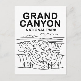Grand Canyon National Park Line Art Vykort