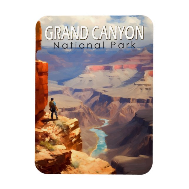 Grand Canyon National Park Oljemålning Art Travel Magnet (Vertikal)