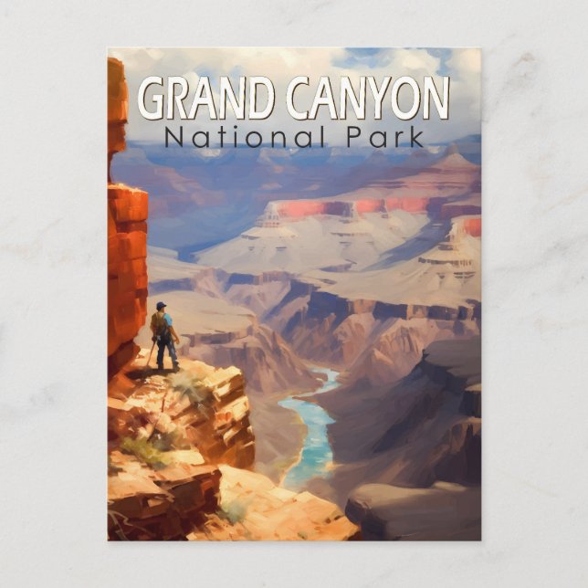 Grand Canyon National Park Oljemålning Art Travel Vykort (Framsida)
